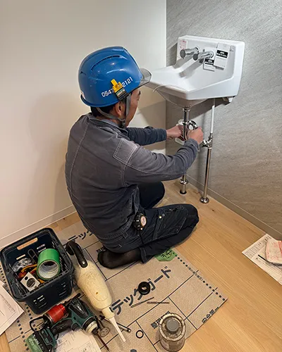 水道工事の様子